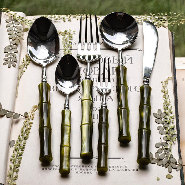 High-Quality Stainless Steel Cutlery Set: Steak Knife, Fork, and Spoon Three-Piece Set, High-End Western-Style Dessert Spoon, Long-Handled Knife, Fork, and Spoon detail 2