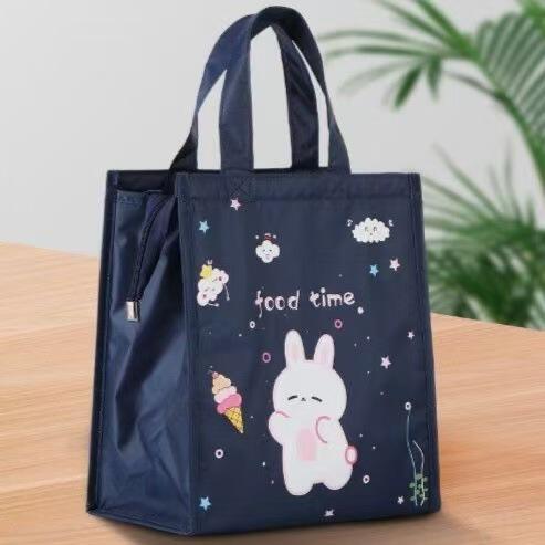 Lunch Box Bag Thermal Insulation Bag Thickened Large Rice Bag Aluminum Foil Canvas Vegetable Lunch Box Warm and Cold Work Tote Bag detail 3