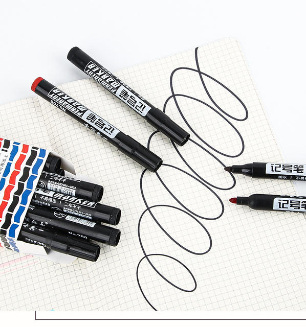 700 Thickened Oil-Based Marker Pen Refillable for Logistics, Large-Capacity Quick-Drying Blue-Black Thick Pen detail 2