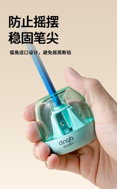 Mini Soundproof Pencil Sharpener Student Reward Gift Large Capacity Transparent Compartment Manual Pencil Sharpener detail 4