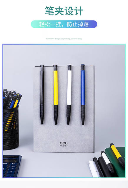Deli Ballpoint Pen 0.7mm Bullet Tip Soft Rubber Grip Quick-Drying Smooth Multi-Color Ballpoint Pen Press-Type Oil-Based Pen detail 12