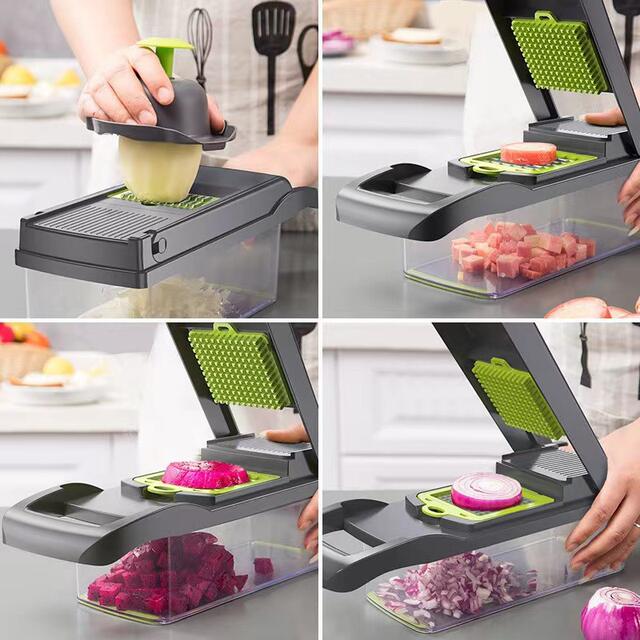 Cross-Border Amazon Multifunctional Vegetable Cutting Tool Kitchen Dicer Grater Shredder Vegetable Chopper detail 6