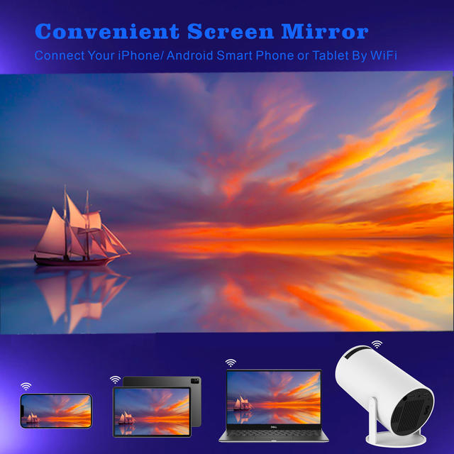 hy300pro Projector Home 4K Portable LCD Ultra High Definition Living Room Wall Throw Wireless Same Screen detail 7