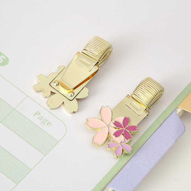 Alloy Pen Clip Notebook Zinc Alloy Spring Accessories Pen Buckle Writing Fixed Elastic Cartoon Pen Insert Stationery detail 9