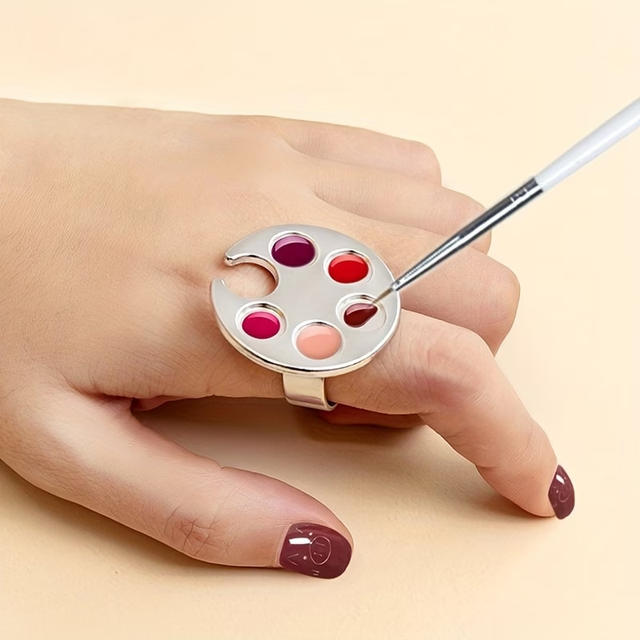 Nail Art Color Palette Ring Set, Polished and Drawing-Mixed Color Palette detail 3