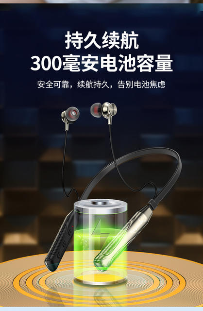 Hot-Selling Neck-Mounted Wireless Headphones with Digital Battery Display, Ultra-Long Standby Time, Neck-Hanging Sports High-Quality Bluetooth Earphones detail 7