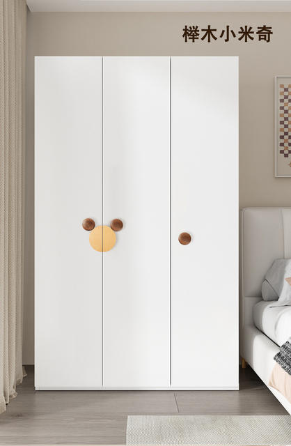 Mickey Children's Room Wooden Handle Drawer Furniture Cute Cartoon Bear Semi-Circular Wooden Wardrobe Door Handle detail 8