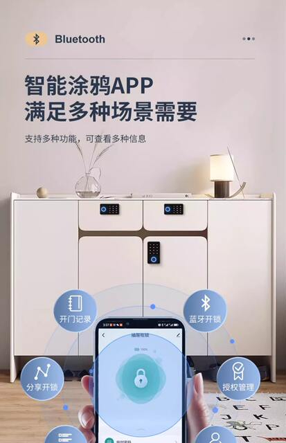 Fingerprint Cabinet Door Lock, Shoe Cabinet Lock, Exterior Cabinet File Cabinet Password Lock, Office Desk Smart Drawer Lock, Electronic Lock detail 8