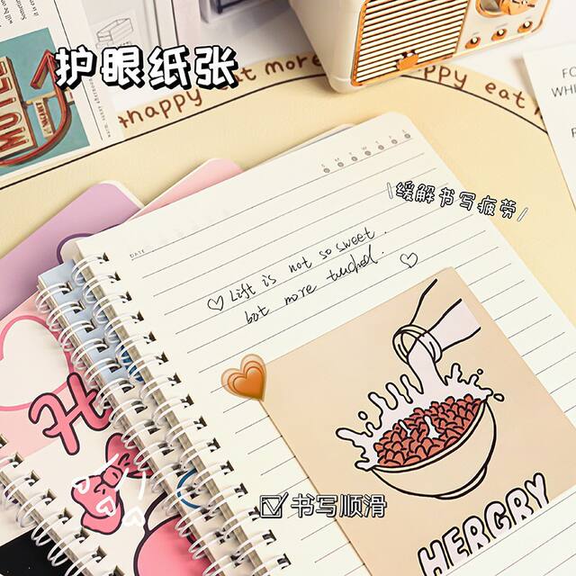 Cartoon Spiral Notebook Cute Creative A5 Loose-Leaf Notebook Stationery Wholesale High-Value Student Lined Diary Notebook detail 3