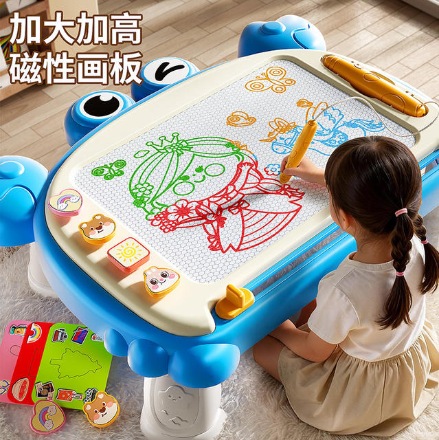 Children's Four-Color Drawing Board Educational Toy Writing and Doodling Artist Magnetic One-Touch Slide Erase Parent-Child Interaction Free Shipping detail 9
