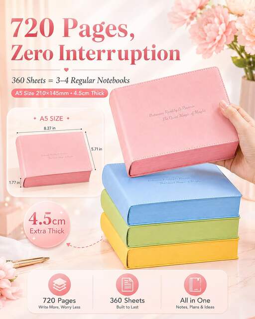 Thickened Colorful Brick Notebook 720 Pages Thickened Colorful Brick Book Pu Leather Cover A5 720 Pages Colorful Brick Book detail 3
