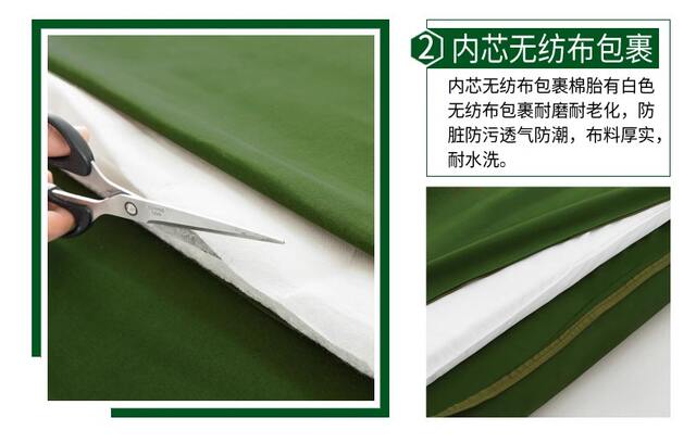 genuine goods 01 Mattress Army Green Mat Hot Melt Cotton Mat Moisture-proof Cotton Mat Student Military Mattress Single Mattress detail 7