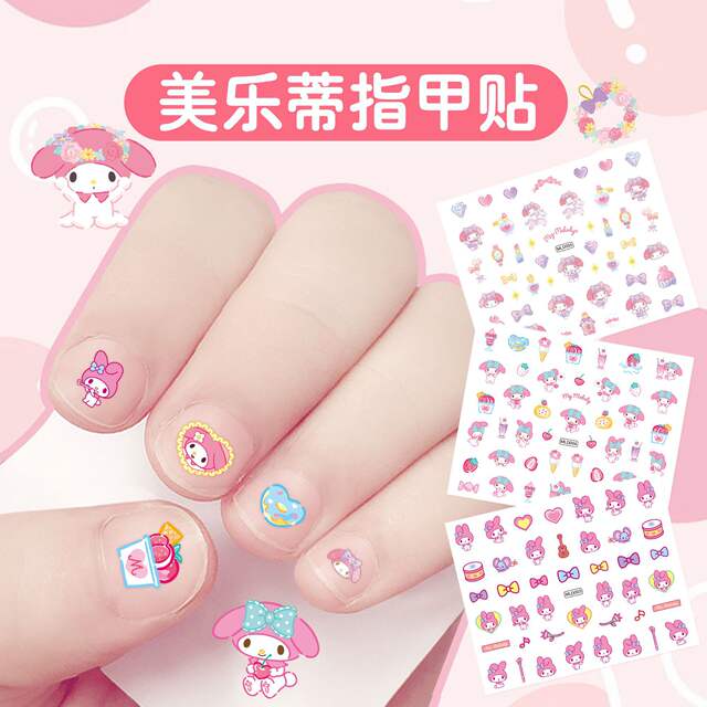 New Kuromi Nail Art Stickers Cute Stickers Cartoon Children's Nail Art Little Girl Melody Kt Animal Nail Stickers detail 11