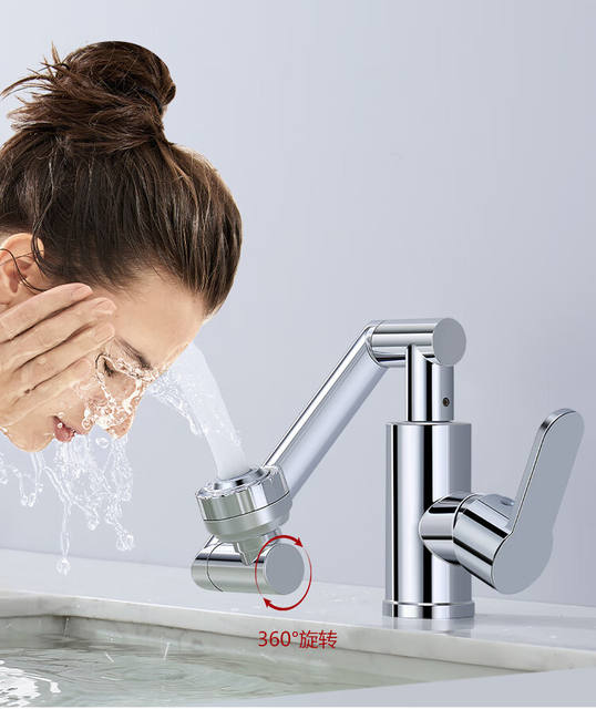 Lucky Cat Faucet Household Wash Basin Bathroom Cabinet Universal Rotating Supercharged Universal Faucet Foreign Trade Wholesale detail 9