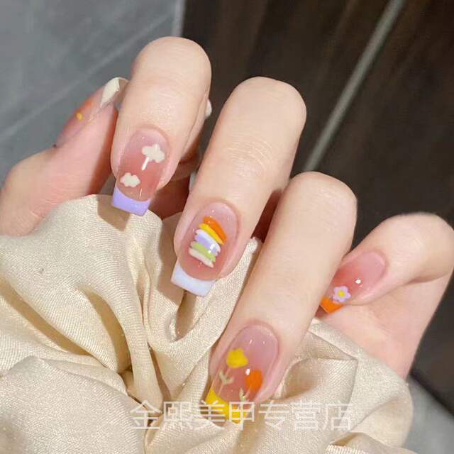 Children's Nail Stickers, Girls' Non-Toxic Nail Art Stickers, Dopamine Rainbow 2026 New Self-Adhesive No-Bake Decorations detail 9