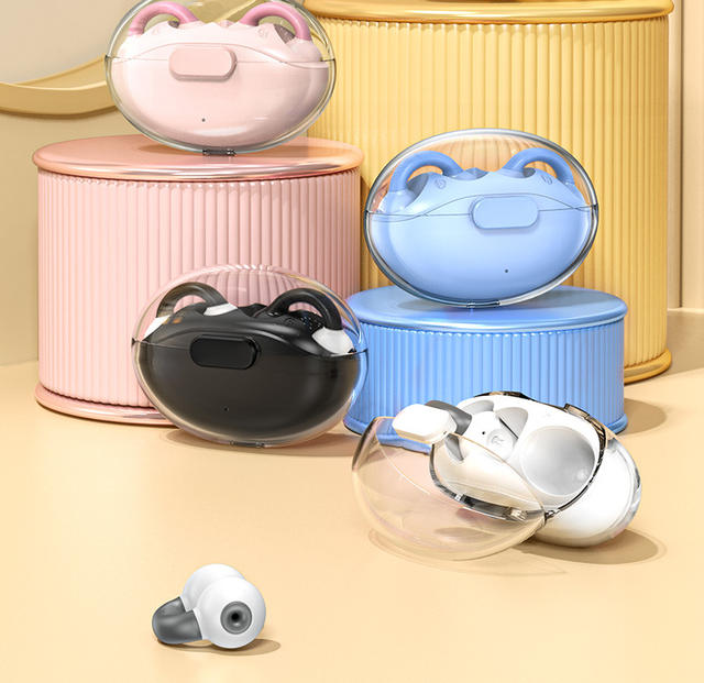 Transparent Clip-On Bluetooth Earphones with Noise Reduction, Long Battery Life, Non-In-Ear True Wireless Design, and Over-The-Ear Style detail 4