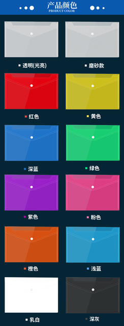 Wholesale A5 horizontal hook and loop transparent file bag vertical A4 certificate bill data hand account storage file bag detail 4