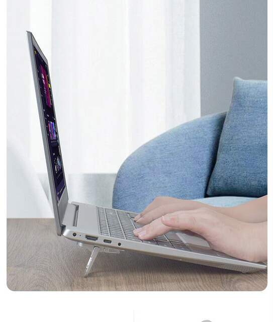 Plastic Laptop Stand Computer Invisible Adhesive Bracket Desktop Heightening Pad Bracket Mini Portable Heightening detail 12