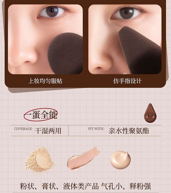Magic Axe Magic Pen Beauty Sponge, Dual-Use for Dry and Wet Application, Does Not Absorb Foundation, Specially Designed for Base Makeup, Brightening and Concealing Powder Puff detail 10