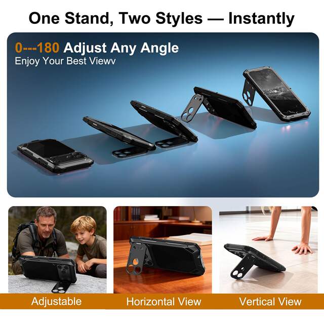 Suitable for Apple 17Promax Anti-Fall Mobile Phone Case, Full-Cover Metal Stand, Iphone18Pm Magnetic Mobile Phone Case detail 2
