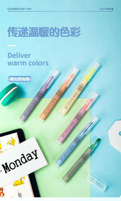 Deli Highlighter Fluorescent Marker Student Marker Color Stroke Key Hand Account Special Pen Multicolor Department detail 6