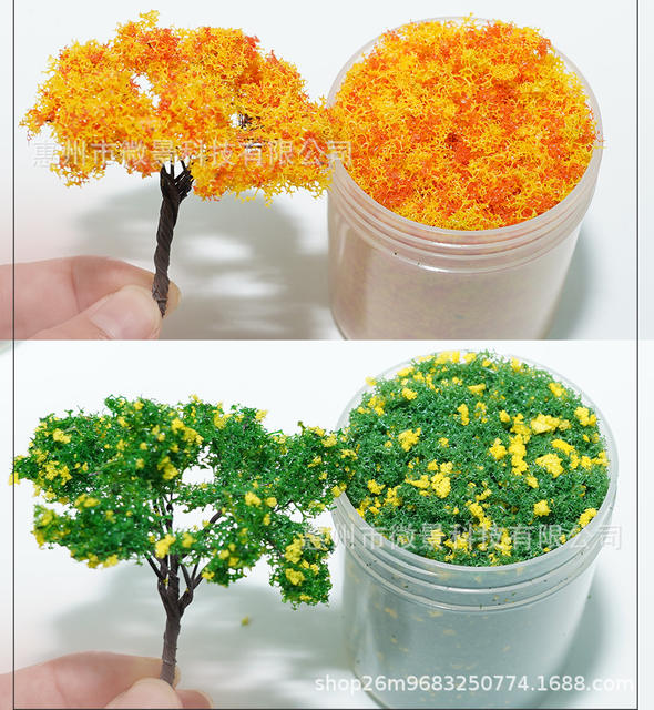 Building model pollen garden low jungle tree powder military sand table scene model diy hand account material cherry blossom detail 8