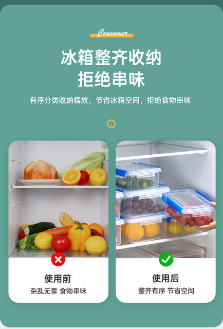 Food-Grade Preservation Box, Refrigerator-Specific Storage Box, Sealed Box, Fruit Lunch Box, Microwave Heating Lunch Box with Lid detail 8