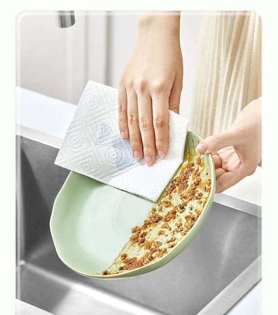 Heart-To-Heart Kitchen Roll Paper 8 Rolls Full Box Oil-Absorbing Paper Absorbent Paper Special Cooking Paper for Frying and Wiping Oil Kitchen detail 10