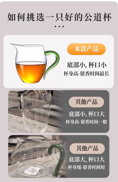 Glass Tea Sharing Cup with Handle, High Borosilicate Fair Cup, Large Size Kung Fu Tea Set, Tea Divider, High Borosilicate Glass Fair Cup detail 4