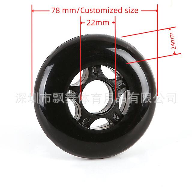 PU wheel skate pulley silent wheel vigor board trolley shopping cart machine with wheel soft rubber material detail 4