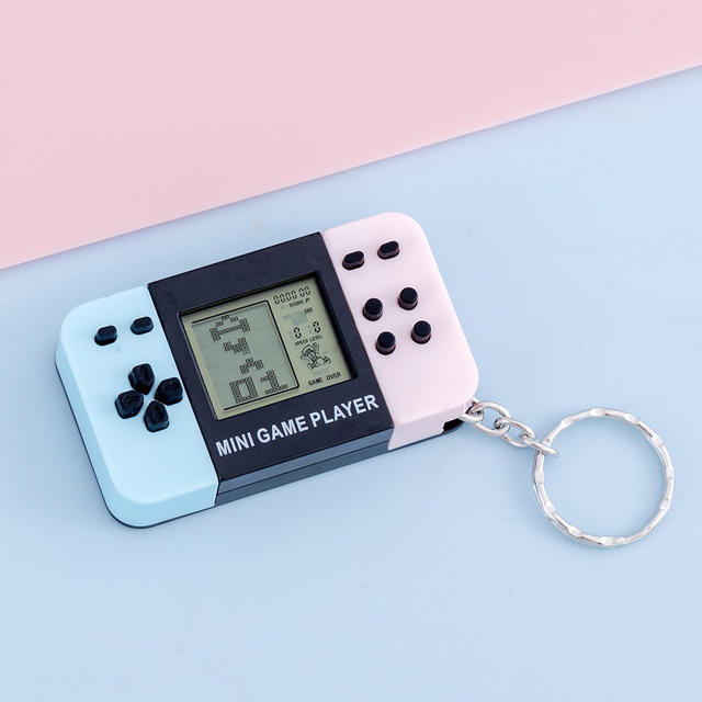 Cross-Border Handheld Electronic Game Console Handheld Toy Classic Nostalgic Tetris Game Keychain Small Pendant