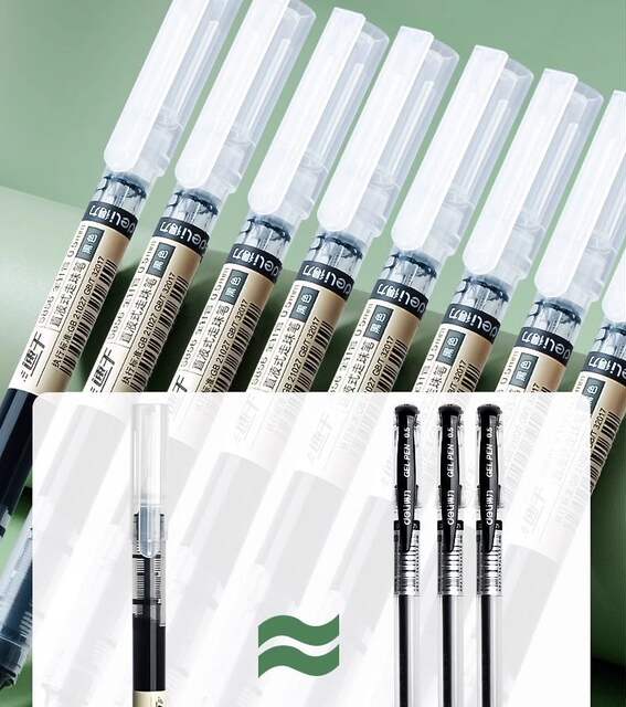 Deli S856 Direct Liquid Quick-Dry Rollerball Pen 0.5 Black Pen, Stylish Needle Tip Pen, Smooth Writing Liquid Pen detail 9