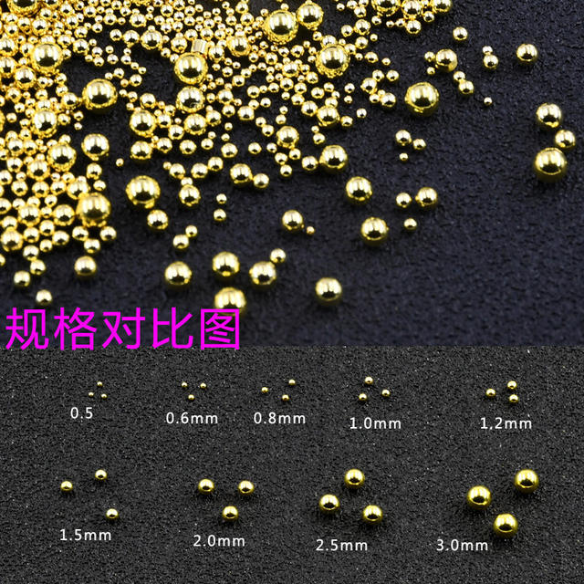 0.4mm Ultra-Fine Full-Round Steel Beads, Kilogram Pack, Non-Fading Metal Mini DIY Caviar Small Round Mixed Batch Nail Art Decorations detail 3