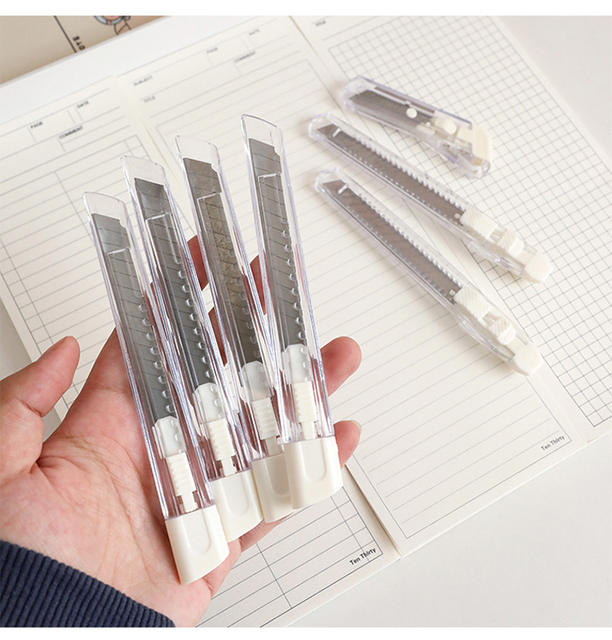 Ins Unprinted Style Simple Utility Knife Mini Small Express Delivery Box Opening Small Blade Student Handmade Knife Paper Cutter detail 8