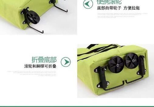 Shopping Bag with Wheels, Foldable Grocery Cart, Portable Large-Capacity Bag for Women, Useful for Home and Supermarket detail 6