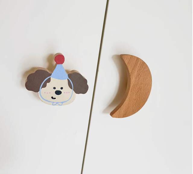 Puppy Wardrobe Handle Children's Room Cute Cabinet Door Handle Cat Bear Rabbit Drawer Wardrobe Solid Wood Handle detail 11