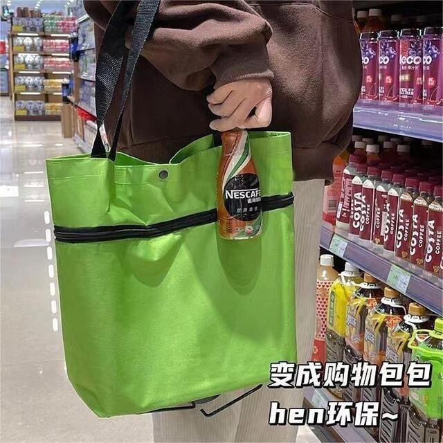 Shopping Bag with Wheels, Foldable Grocery Cart, Portable Large-Capacity Bag for Women, Useful for Home and Supermarket detail 11