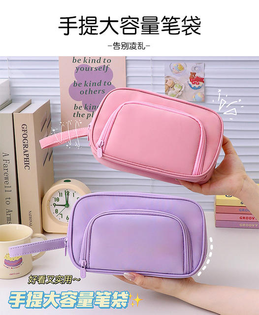 Large capacity pencil case wholesale pull-out stationery bag student classification handbag travel storage bag bag bag detail 6