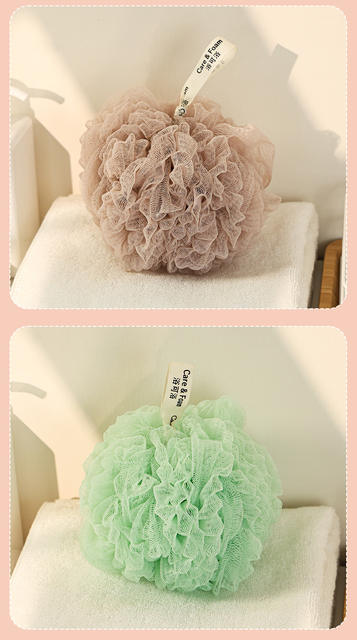 New Japanese Seaweed Bubble Bath Flower Durable and Non-Dispersing 60g Soft High-End Foaming Bath Rub Bath Ball Batch detail 12