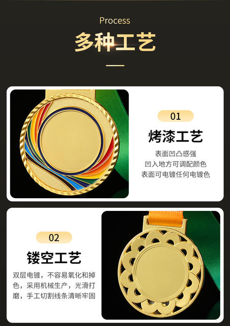 Metal Medals in Stock for School Sports Competitions, Custom-Made Medals for Running, Basketball, Table Tennis, and General Use detail 12
