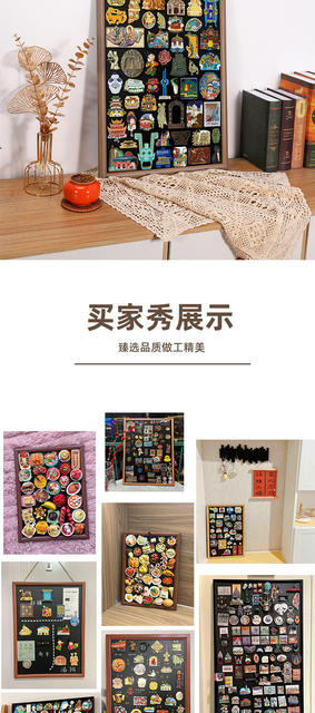 Refrigerator Magnet Display Board Magnetic Suction Small Blackboard Wall Storage Photo Frame Collection Wall Hanging Background Board with Bracket detail 10