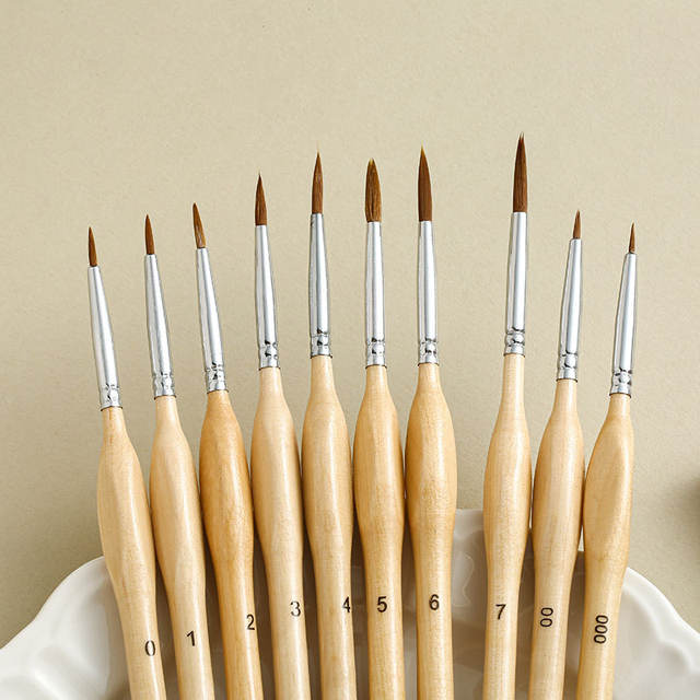Cross-Border Pencil Set with Wolf Hair Outline Pens, Triangular Birch Wood Handles, Watercolor and Gouache Pens, Oil Painting Pens, Direct Sales from the Manufacturer detail 12