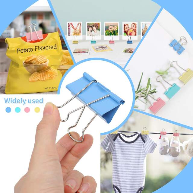 In-Stock Bulk Colored Long-Tail Clips for Document Binding, Loose-Leaf Folders, Office Metal Binder Clips, Student Stationery, and Test Paper Clips detail 3