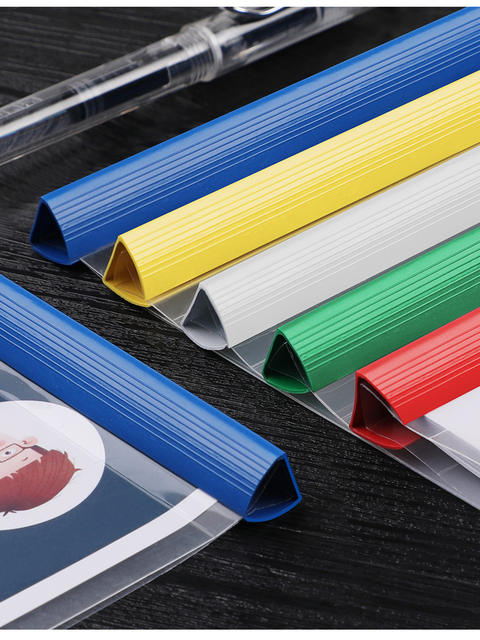 plastic drawing rod folder a4 folder file sleeve pumping rod clip loose-leaf file pumping folder folder customization detail 6