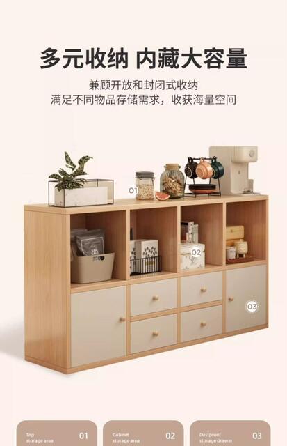 Bookshelf, Kindergarten Reading Shelf, Multi-Functional Simple Storage Cabinet, Living Room Storage Cabinet, Household Floor-Standing Storage Rack detail 4
