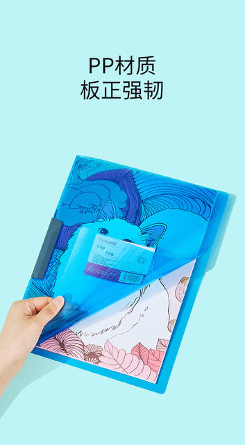 Tranbo/Full Standard Candy Color Colorful a3 Double Pull Rod Rotating Test Paper Clip A4 Transparent Report Clip PP Lover Clip detail 10
