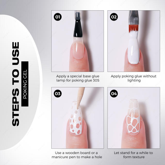 Jting Jingting Art Manicure Set Poke Glue Black and White Basic Gel Nail Polish Factory Wholesale Cross-Border detail 8