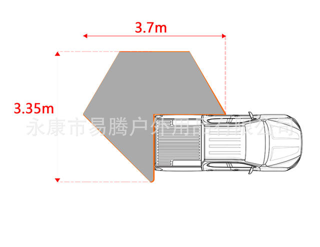 Car Side Canopy Aluminum Shell Suv Side Tent 270-Degree Quick-Open Sunshade Outdoor Camping Rainproof Sun Protection Car Tent detail 11