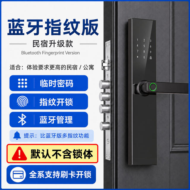 Tongtong Lock Smart Door Lock Fingerprint Password Lock for Homestay Apartments Rental Houses App Remote Management Electronic Lock