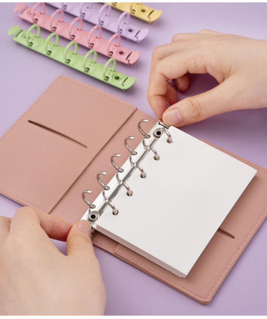 M5 Binder Macaron Color Five Hole A8 Mini Metal Clip M5 Binder Binder Accessories Wholesale detail 7